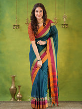 Narayanpet Rama Green Cotton Saree by Raag Varnam | Mercerized Finish With 2 Blouses Included