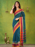 Narayanpet Rama Green Cotton Saree by Raag Varnam | Mercerized Finish With 2 Blouses Included