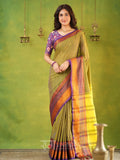 Narayanpet Dusty Cotton Saree by Raag Varnam | Mercerized Finish With 2 Blouses Included
