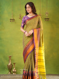 Narayanpet Dusty Cotton Saree by Raag Varnam | Mercerized Finish With 2 Blouses Included