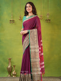 Narayanpet Pink Cotton Saree by Raag Varnam | Mercerized Finish With 2 Blouses Included