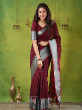 Raag Varnam Maroon Narayanpet Mercerized Cotton Saree