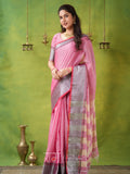 Raag Varnam Pink Narayanpet Mercerized Cotton Saree