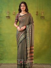 Narayanpet Grey Cotton Saree by Raag Varnam | Mercerized Finish With 2 Blouses Included