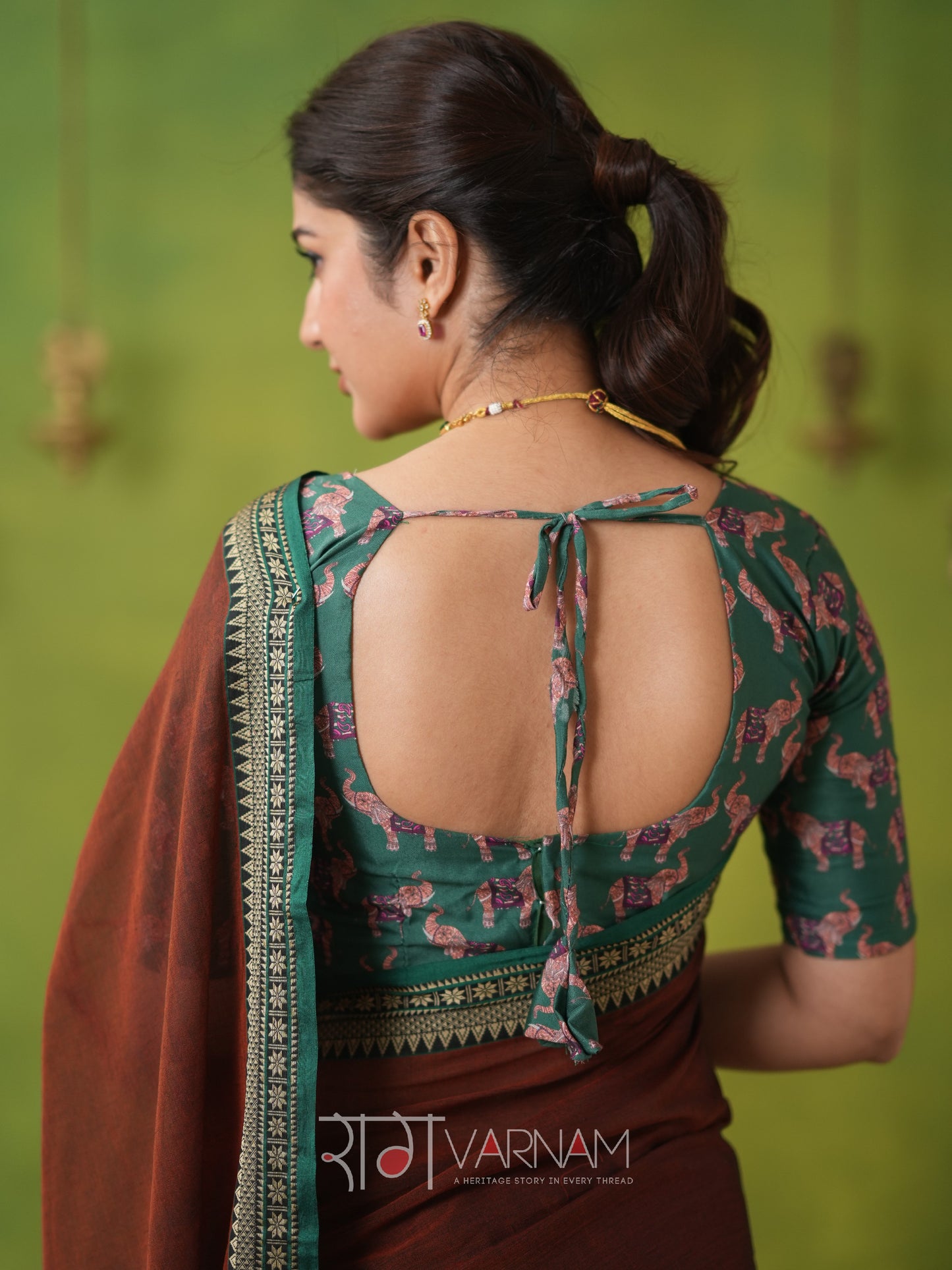 Narayanpet Brown Cotton Saree by Raag Varnam | Mercerized Finish With 2 Blouses Included