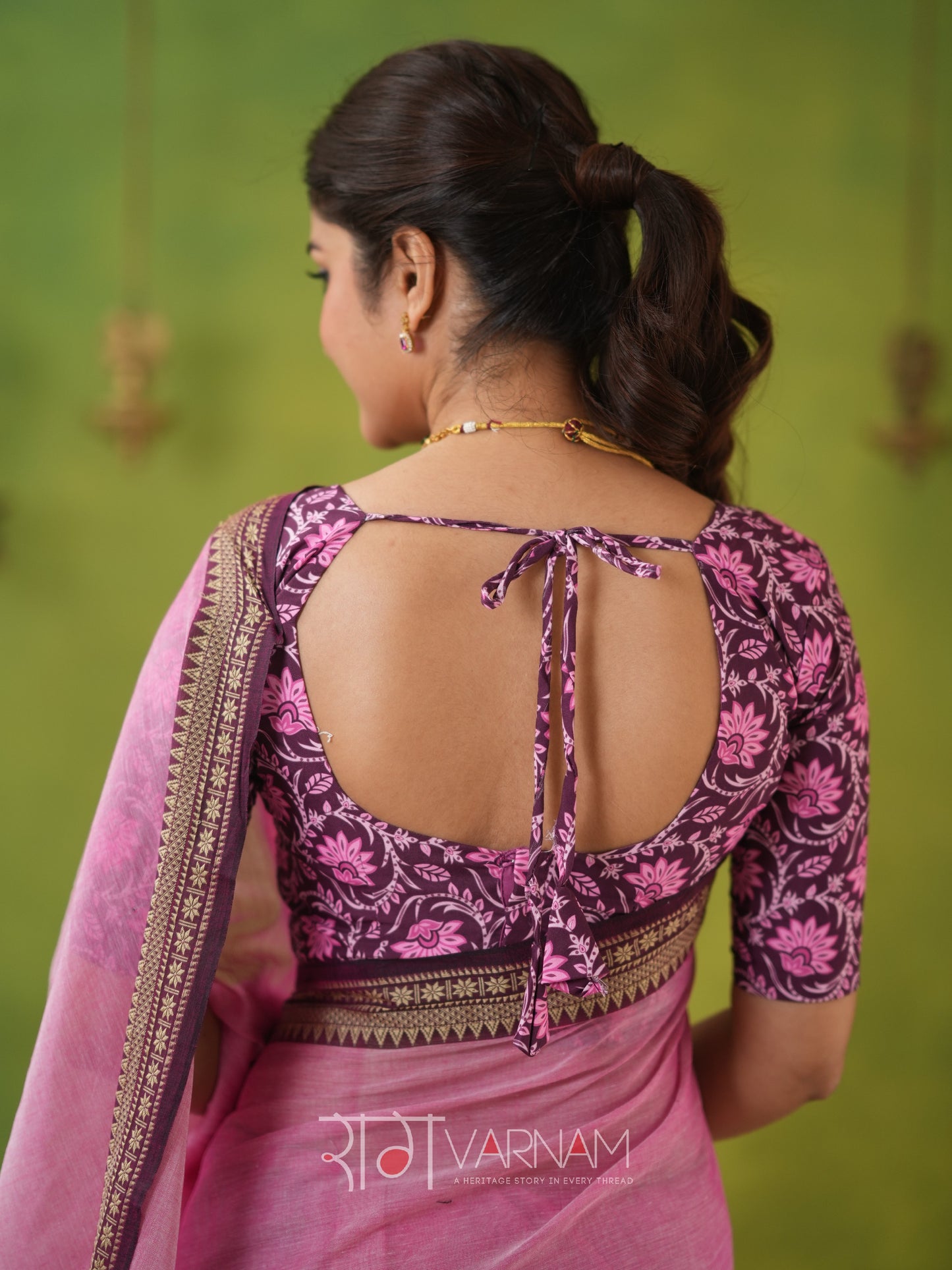 Narayanpet Pink Cotton Saree by Raag Varnam | Mercerized Finish With 2 Blouses Included