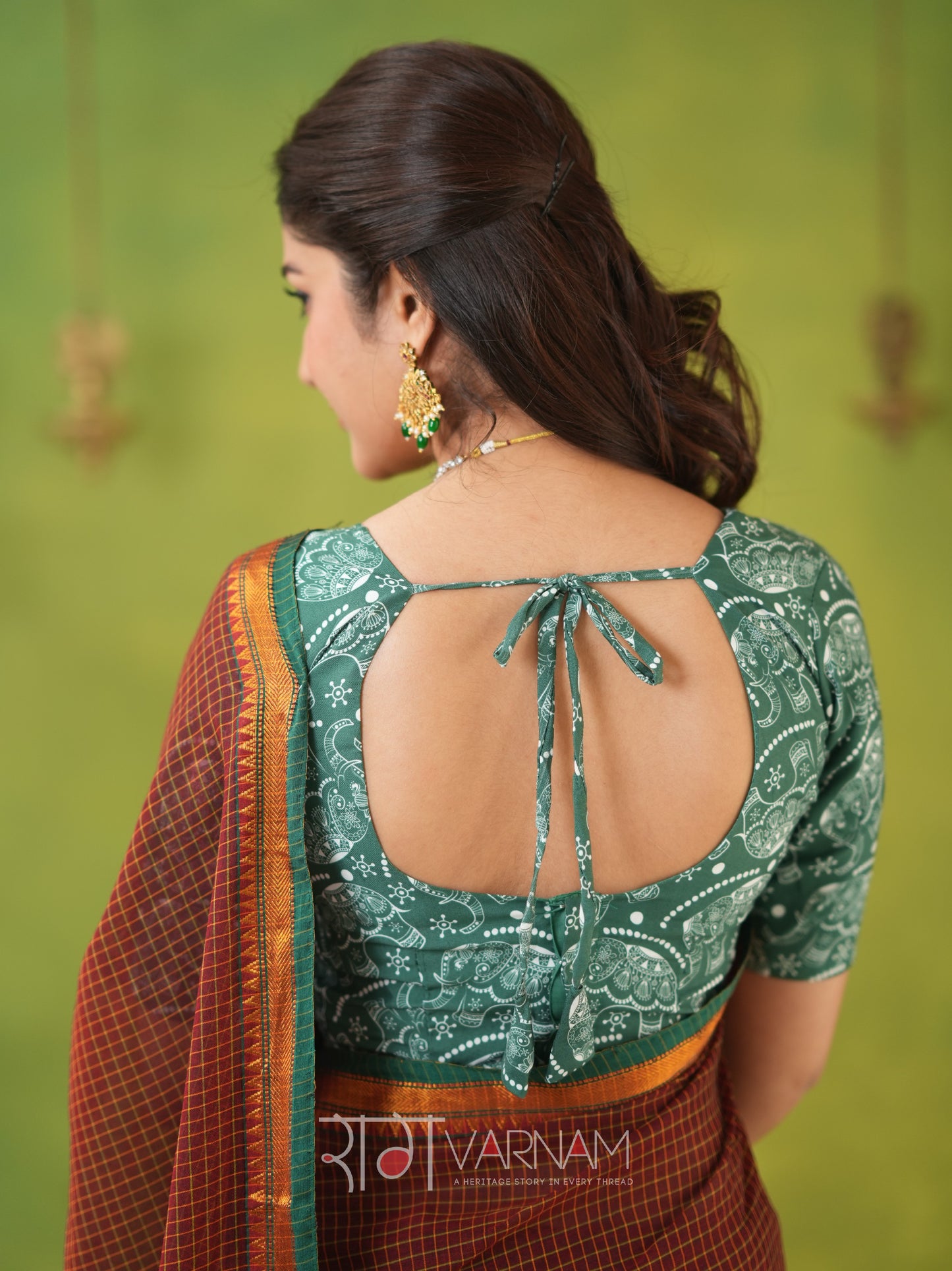 Narayanpet Brown Cotton Saree by Raag Varnam | Mercerized Finish With 2 Blouses Included