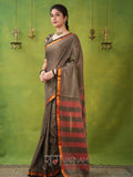 Narayanpet Grey Cotton Saree by Raag Varnam | Mercerized Finish With 2 Blouses Included