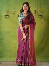 Narayanpet Pink Cotton Saree by Raag Varnam | Mercerized Finish With 2 Blouses Included