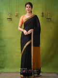 Narayanpet Black Cotton Saree by Raag Varnam | Mercerized Finish With 2 Blouses Included