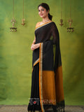 Narayanpet Black Cotton Saree by Raag Varnam | Mercerized Finish With 2 Blouses Included
