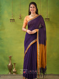 Narayanpet Violet Cotton Saree by Raag Varnam | Mercerized Finish With 2 Blouses Included