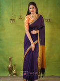 Narayanpet Violet Cotton Saree by Raag Varnam | Mercerized Finish With 2 Blouses Included