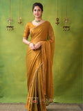 Raag Varnam Zimmy Choo Fandy Silk Saree With Hand Work Lace Border & Comes With Unstitched Blouse Piece