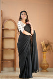 Raag Varnam Elegant Black Handloom Cotton Saree & Designer Blouse