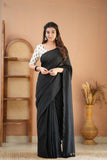 Raag Varnam Elegant Black Handloom Cotton Saree & Designer Blouse