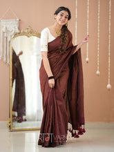 Raag Varnam Wine Stripe cotton Saree designer Work Blouse