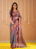 Raag Varnam Copper Handloom Tissue Saree With Designer Blouse