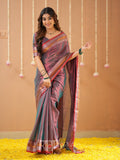 Raag Varnam Copper Handloom Tissue Saree With Designer Blouse