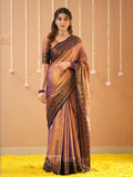 Raag Varnam Copper Handloom Tissue Saree With Designer Blouse