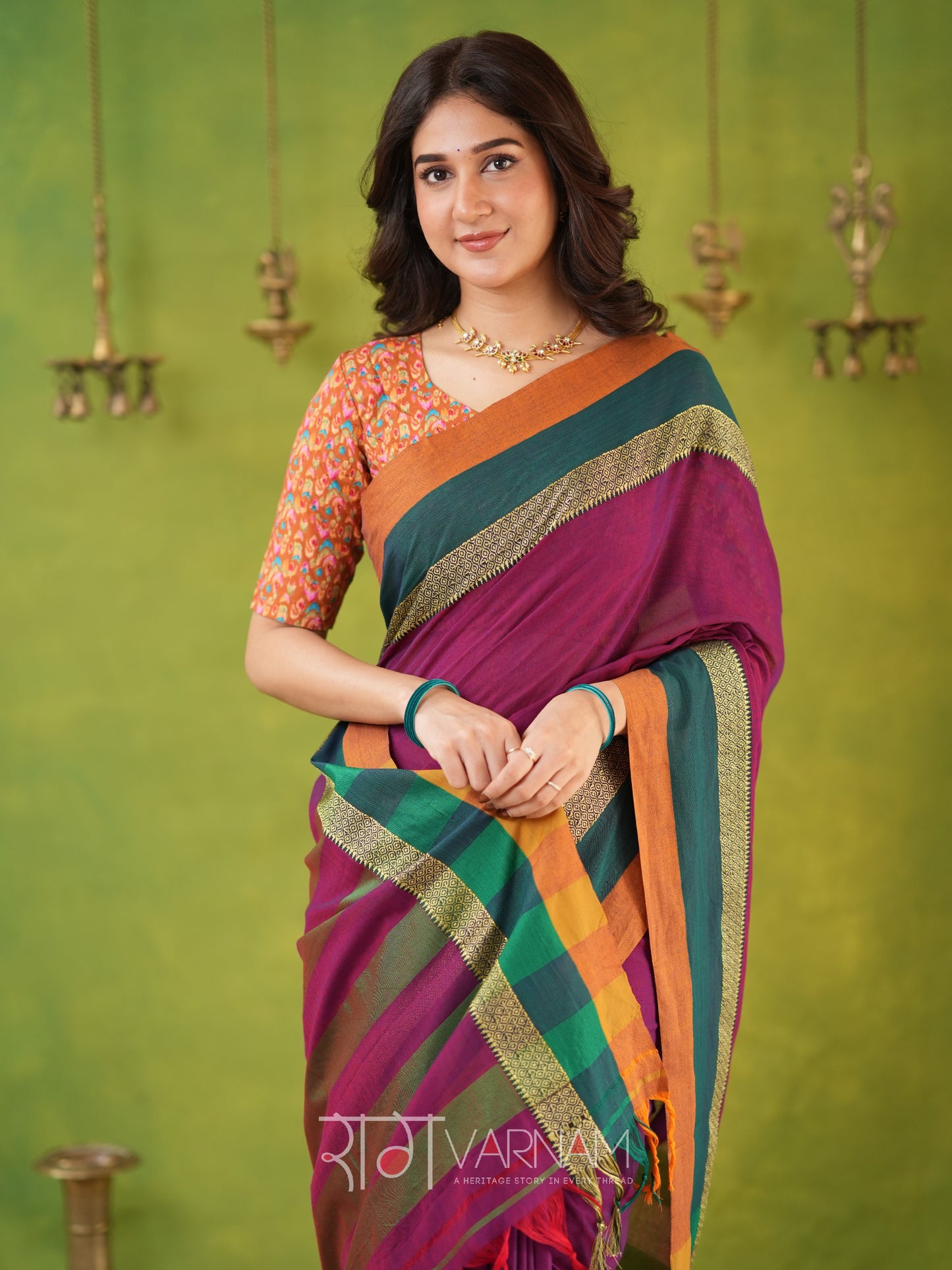 Narayanpet Pink Cotton Saree by Raag Varnam | Mercerized Finish With 2 Blouses Included