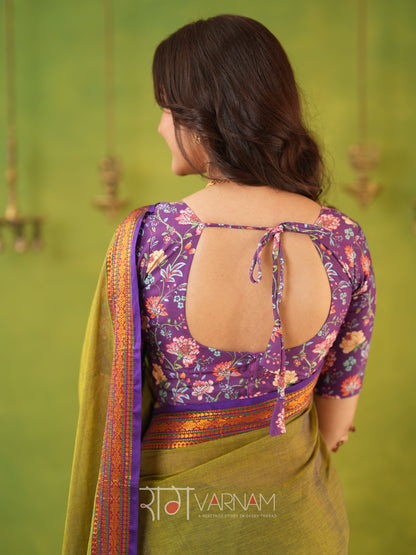 Narayanpet Dusty Cotton Saree by Raag Varnam | Mercerized Finish With 2 Blouses Included