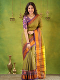 Narayanpet Dusty Cotton Saree by Raag Varnam | Mercerized Finish With 2 Blouses Included