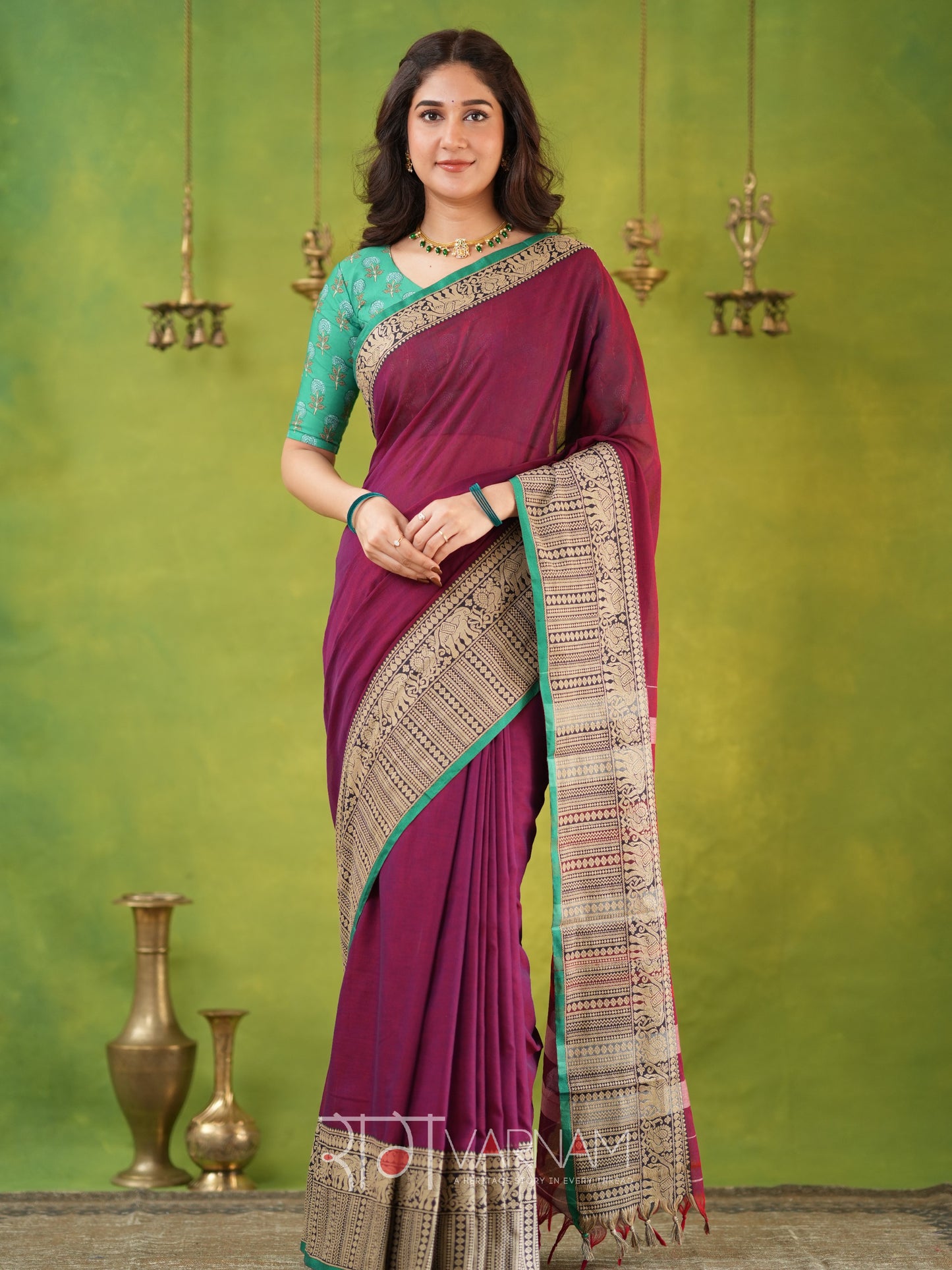 Narayanpet Pink Cotton Saree by Raag Varnam | Mercerized Finish With 2 Blouses Included