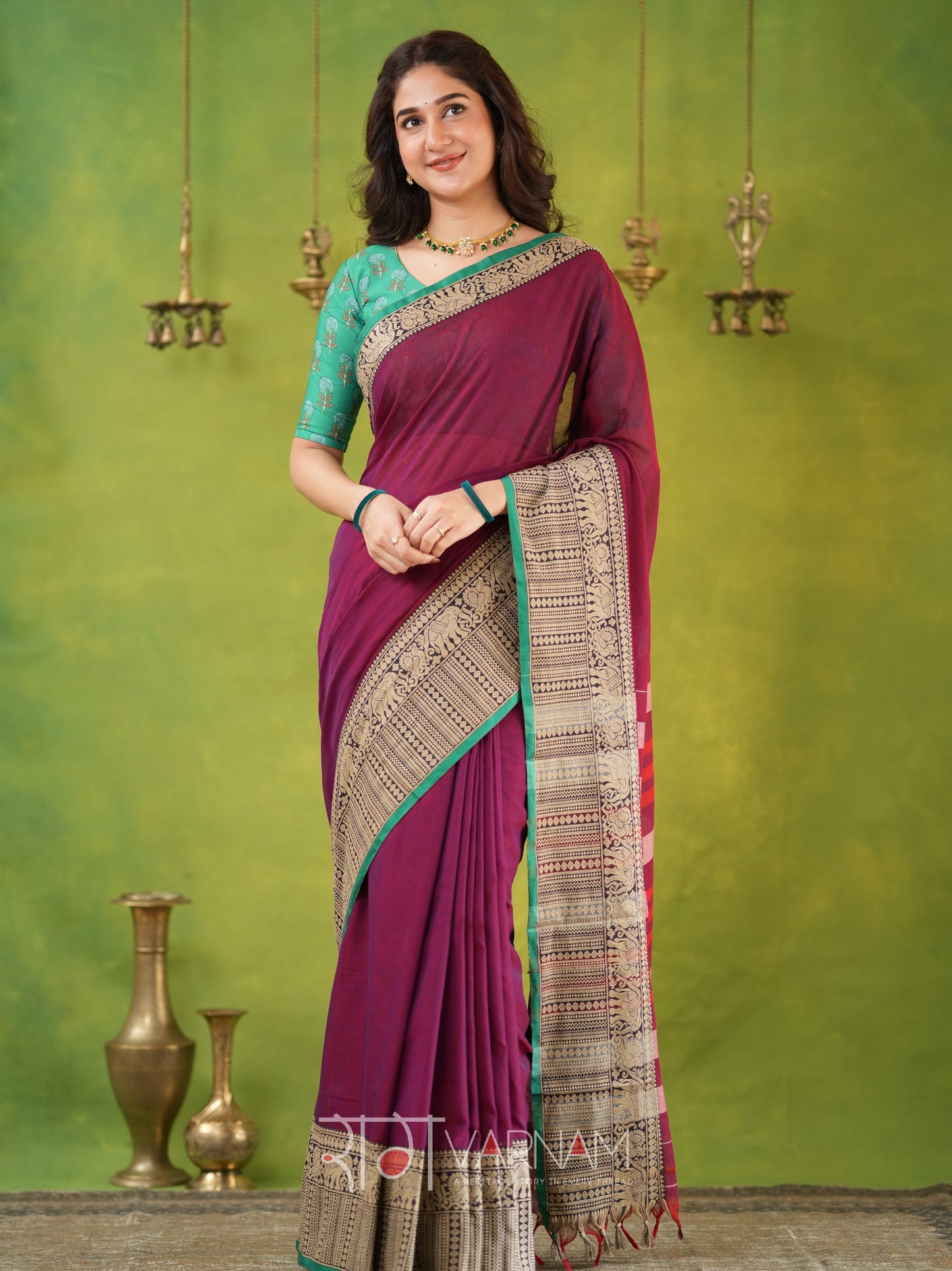 Narayanpet Pink Cotton Saree by Raag Varnam | Mercerized Finish With 2 Blouses Included