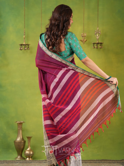 Narayanpet Pink Cotton Saree by Raag Varnam | Mercerized Finish With 2 Blouses Included