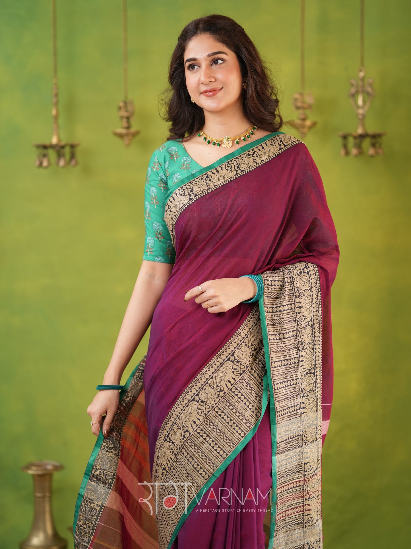 Narayanpet Pink Cotton Saree by Raag Varnam | Mercerized Finish With 2 Blouses Included