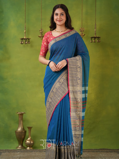 Narayanpet Rama Cotton Saree by Raag Varnam | Mercerized Finish With 2 Blouses Included