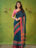 Narayanpet Green Cotton Saree by Raag Varnam | Mercerized Finish With 2 Blouses Included