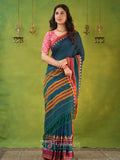 Narayanpet Green Cotton Saree by Raag Varnam | Mercerized Finish With 2 Blouses Included