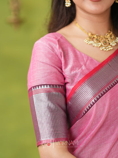 Raag Varnam Pink Narayanpet Mercerized Cotton Saree
