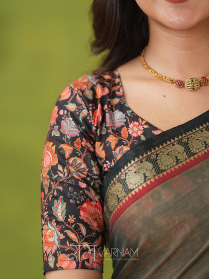 Narayanpet Grey Cotton Saree by Raag Varnam | Mercerized Finish With 2 Blouses Included