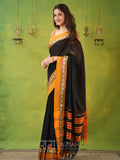 Narayanpet Black Cotton Saree by Raag Varnam | Mercerized Finish With 2 Blouses Included
