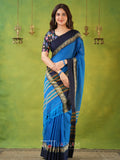 Narayanpet Sky Cotton Saree by Raag Varnam | Mercerized Finish With 2 Blouses Included