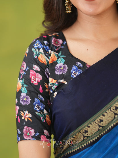 Narayanpet Sky Cotton Saree by Raag Varnam | Mercerized Finish With 2 Blouses Included