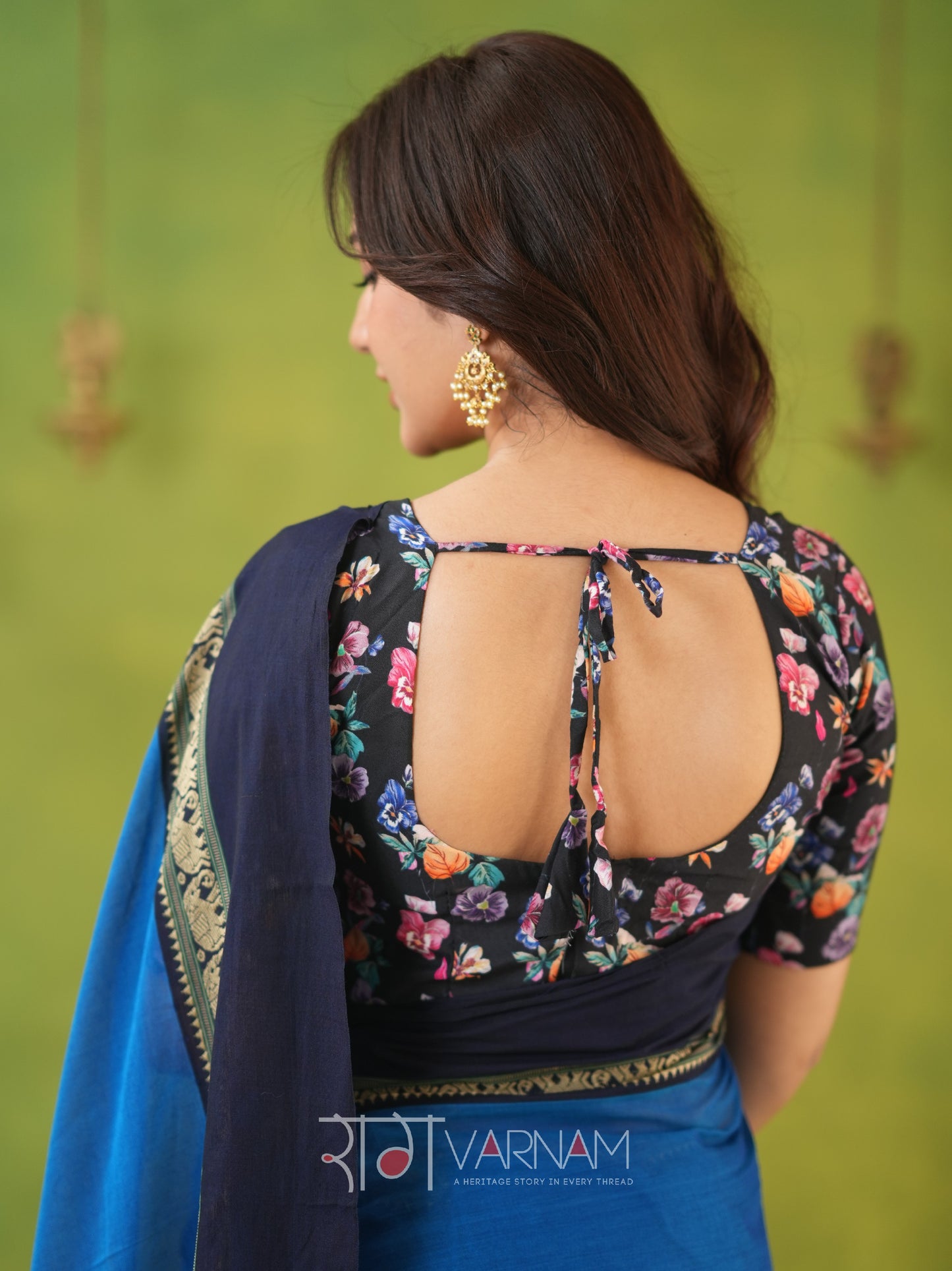 Narayanpet Sky Cotton Saree by Raag Varnam | Mercerized Finish With 2 Blouses Included