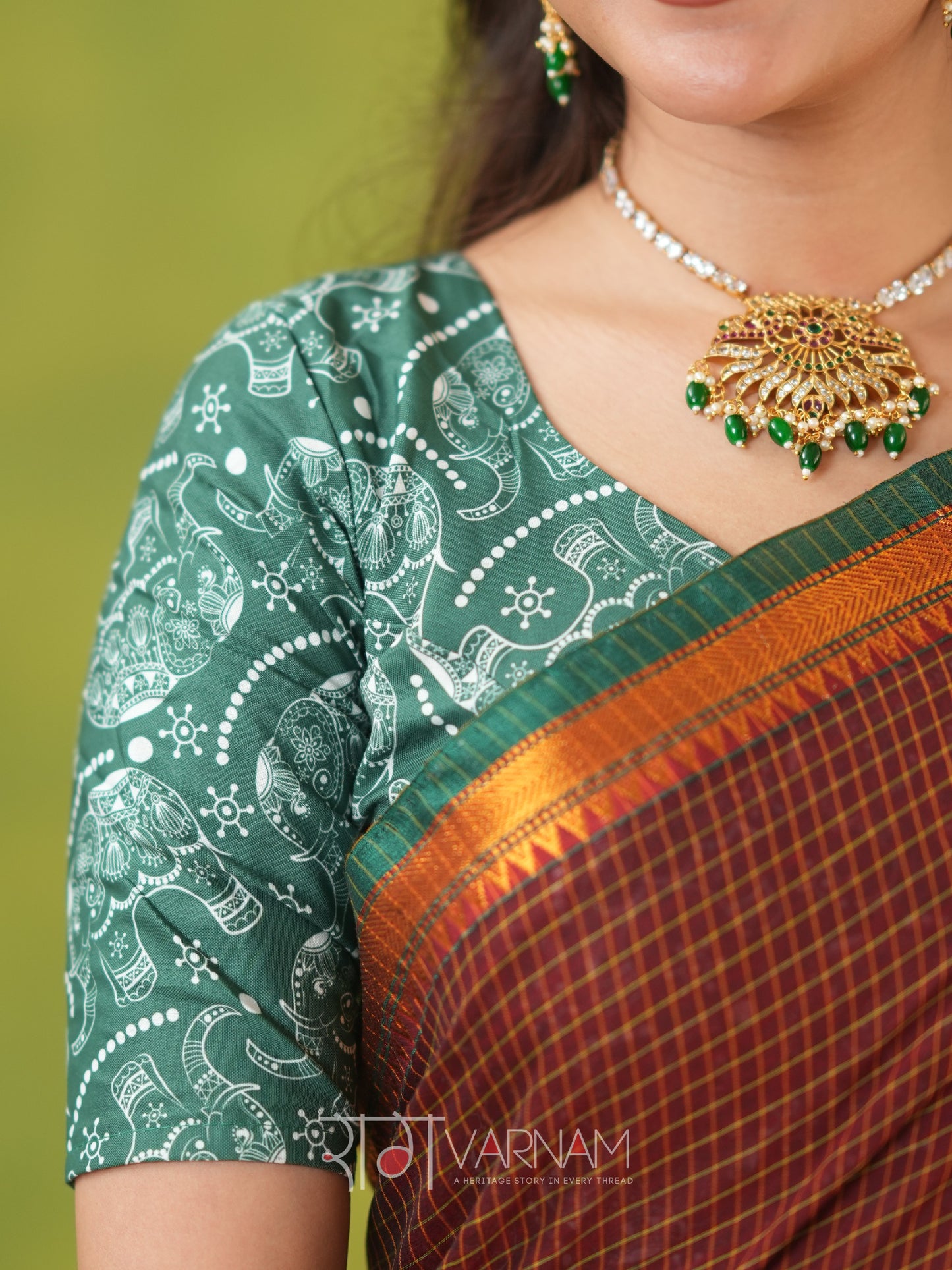 Narayanpet Brown Cotton Saree by Raag Varnam | Mercerized Finish With 2 Blouses Included