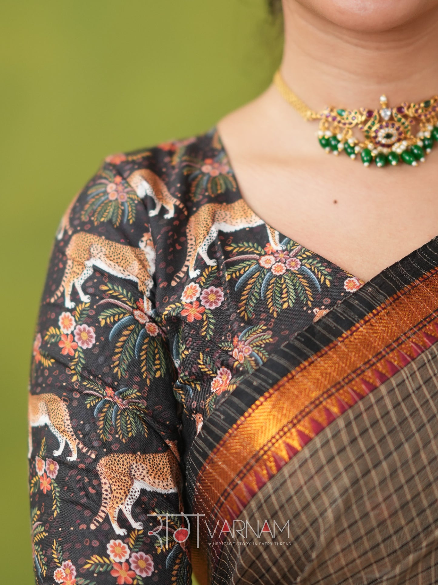 Narayanpet Grey Cotton Saree by Raag Varnam | Mercerized Finish With 2 Blouses Included