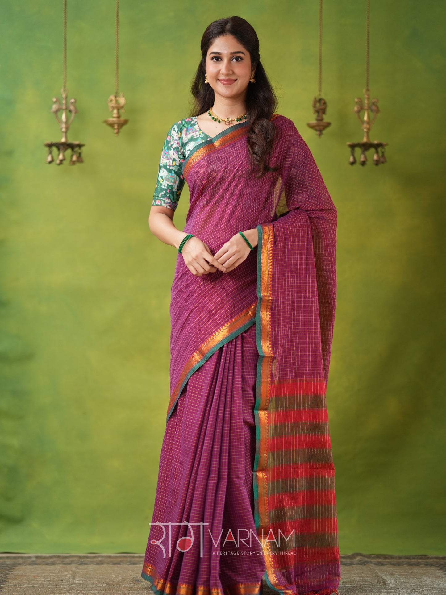 Narayanpet Pink Cotton Saree by Raag Varnam | Mercerized Finish With 2 Blouses Included