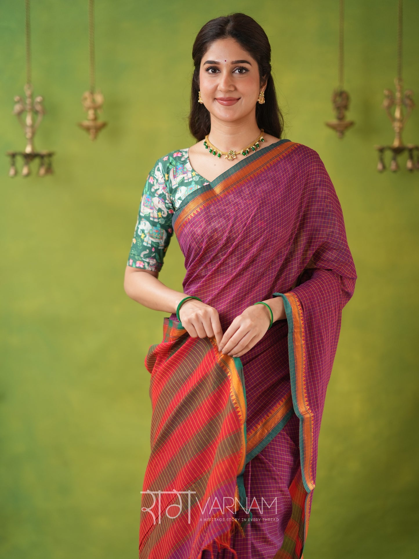 Narayanpet Pink Cotton Saree by Raag Varnam | Mercerized Finish With 2 Blouses Included
