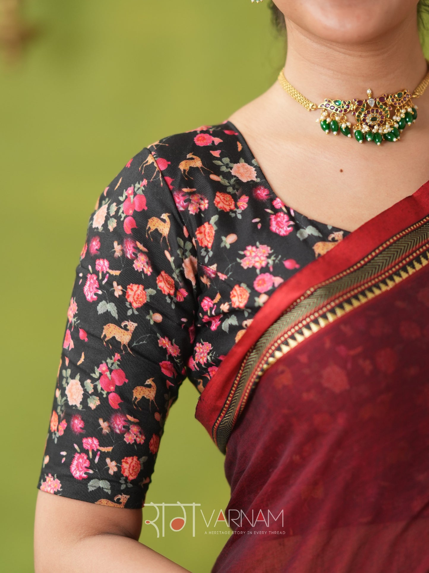 Narayanpet Maroon Cotton Saree by Raag Varnam | Mercerized Finish With 2 Blouses Included
