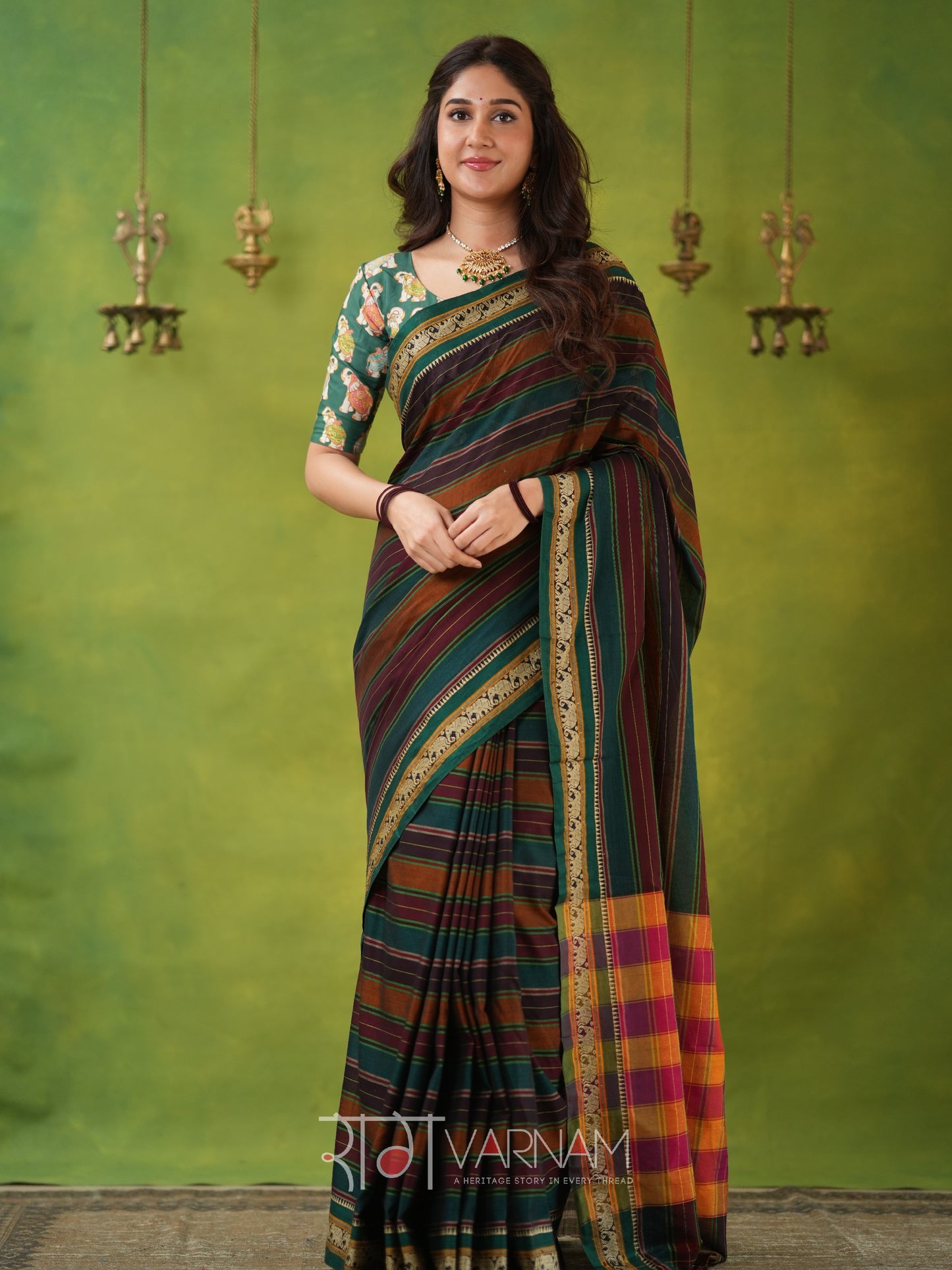 Narayanpet  Multi Cotton Saree by Raag Varnam | Mercerized Finish With 2 Blouses Included