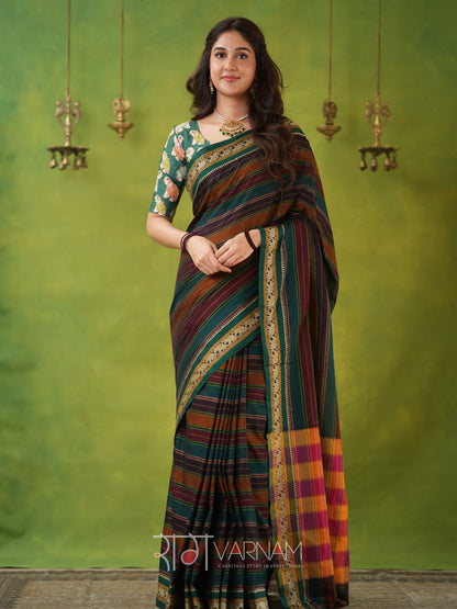 Narayanpet  Multi Cotton Saree by Raag Varnam | Mercerized Finish With 2 Blouses Included