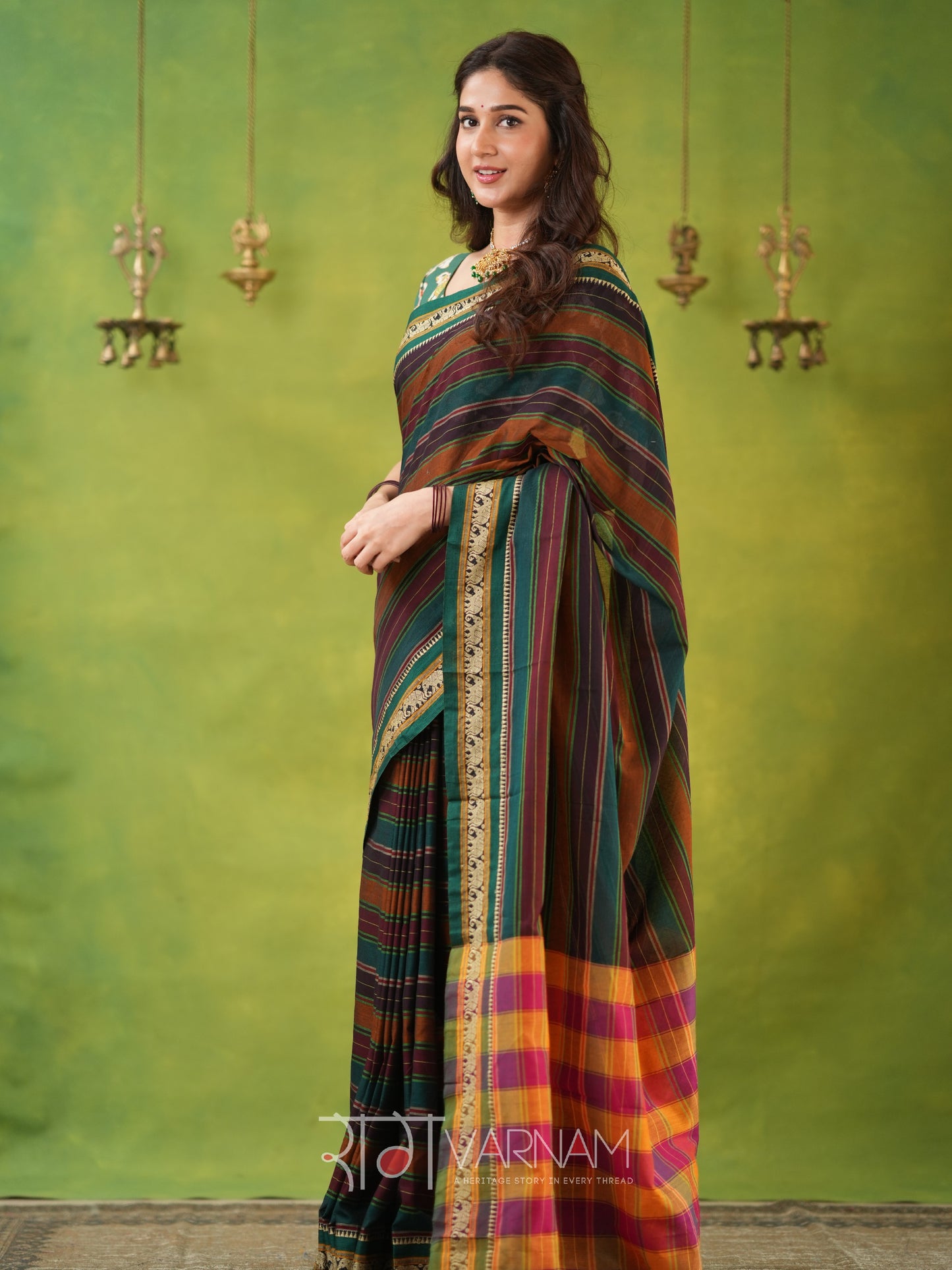 Narayanpet  Multi Cotton Saree by Raag Varnam | Mercerized Finish With 2 Blouses Included
