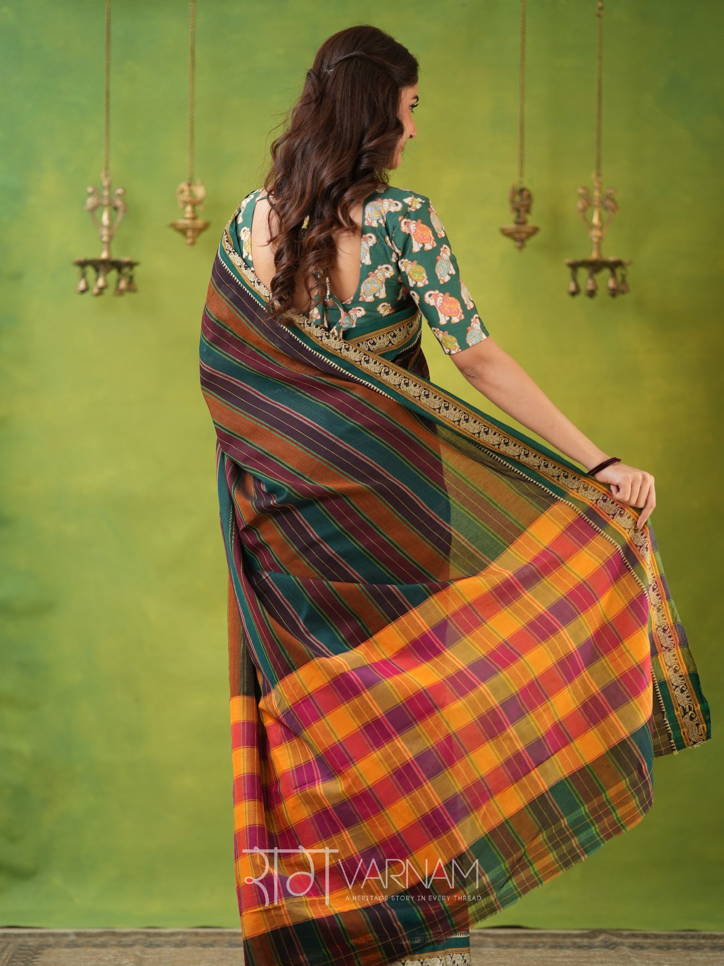 Narayanpet  Multi Cotton Saree by Raag Varnam | Mercerized Finish With 2 Blouses Included