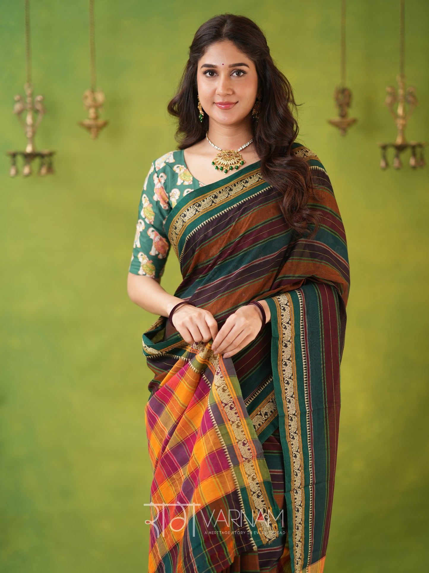 Narayanpet  Multi Cotton Saree by Raag Varnam | Mercerized Finish With 2 Blouses Included